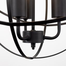 ValueLights Dalton Industrial 3 Way Black Ceiling Light Pendant - thumbnail 4