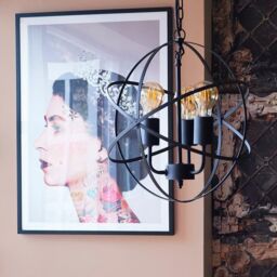 ValueLights Dalton Industrial 3 Way Black Ceiling Light Pendant - thumbnail 5