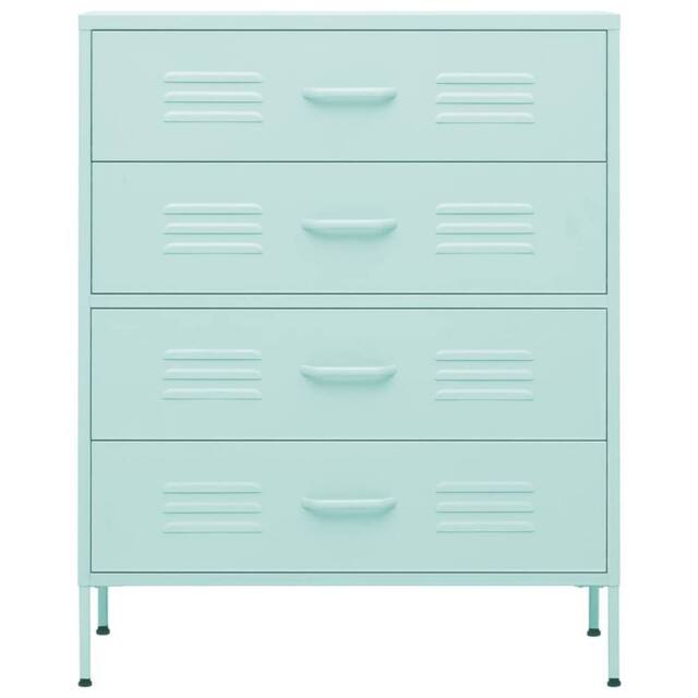 Berkfield Home Durable Chest of Drawers Mint 80x35x101.5 cm Steel - image 1