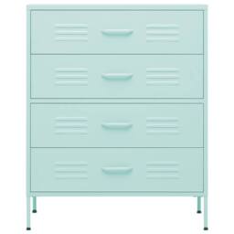 Berkfield Home Durable Chest of Drawers Mint 80x35x101.5 cm Steel - thumbnail 1