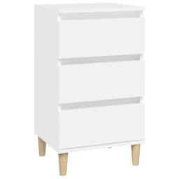 Berkfield Home Bedside Cabinet White 40x35x70 cm Engineered Wood - Size: 40 x 35 x 70 cm - thumbnail 1
