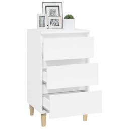 Berkfield Home Bedside Cabinet White 40x35x70 cm Engineered Wood - Size: 40 x 35 x 70 cm - thumbnail 5