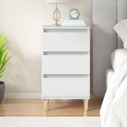 Berkfield Home Bedside Cabinet White 40x35x70 cm Engineered Wood - Size: 40 x 35 x 70 cm - thumbnail 2