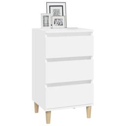 Berkfield Home Bedside Cabinet White 40x35x70 cm Engineered Wood - Size: 40 x 35 x 70 cm - thumbnail 4