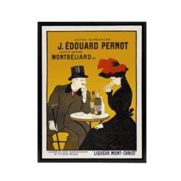 "Artery8 Liqueur Mont Christ Vintage Ad Framed Canvas Wall Art Print Cappiello in Orange - Size: W12"" x H16""" - thumbnail 1