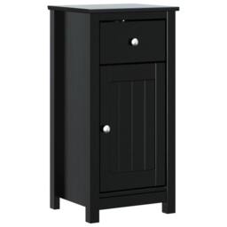 Berkfield Home 4 Piece Bathroom Furniture Set BERG Black Solid Wood Pine - thumbnail 3