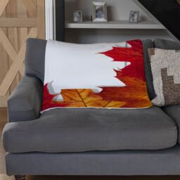 Benjamin Tate Design Autumn Border Blanket in Natural - Size: 120 cm x 150 cm - thumbnail 2
