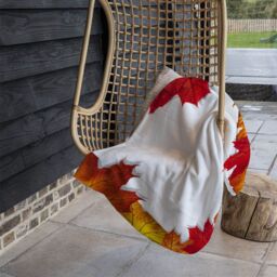 Benjamin Tate Design Autumn Border Blanket in Natural - Size: 120 cm x 150 cm - thumbnail 4