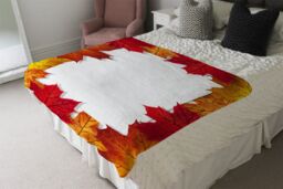 Benjamin Tate Design Autumn Border Blanket in Natural - Size: 120 cm x 150 cm - thumbnail 3