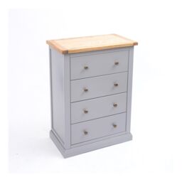 Cabinet Bits Rocca 4 Drawer Chest of Drawers Brass Knob in Grey - thumbnail 3
