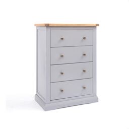 Cabinet Bits Rocca 4 Drawer Chest of Drawers Brass Knob in Grey - thumbnail 2