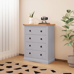 Cabinet Bits Rocca 4 Drawer Chest of Drawers Brass Knob in Grey