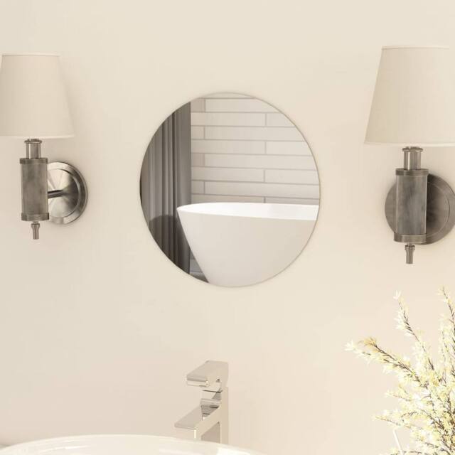 Berkfield Home Frameless Mirror Round 30 cm Glass in Silver - image 1