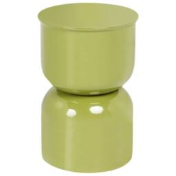 Wyld and Coco Olive Iron Drum Side Table - Olive Green Painted Finish - thumbnail 2