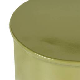 Wyld and Coco Olive Iron Drum Side Table - Olive Green Painted Finish - thumbnail 3