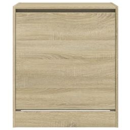 Berkfield Home Shoe Cabinet Sonoma Oak 60x42x69 cm Engineered Wood in Brown - Size: 60 x 42 x 69 cm - thumbnail 5