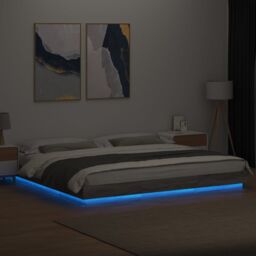 Berkfield Home Bed Frame with LED Lights without Mattress Grey Sonoma 200x200cm - Size: 200x200 cm - thumbnail 4