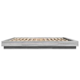 Berkfield Home Bed Frame with LED Lights without Mattress Grey Sonoma 200x200cm - Size: 200x200 cm - thumbnail 6