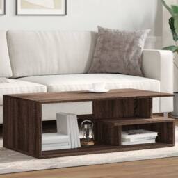 Berkfield Home Modern Coffee Table Brown Oak 102x55x35 cm Engineered Wood - Size: 102 x 55 x 35 cm - thumbnail 2