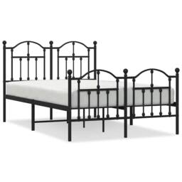 Berkfield Home Metal Bed Frame with Headboard & Footboard Black 120x200 cm - Size: Small Double - thumbnail 1