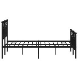 Berkfield Home Metal Bed Frame with Headboard & Footboard Black 120x200 cm - Size: Small Double - thumbnail 6