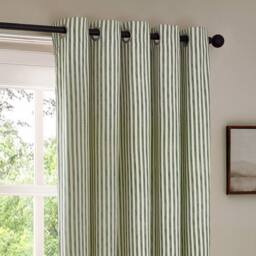 Yard Hebden 100% Cotton Blackout Eyelet Curtain Pair in Green - Size: 168 cm width x 229 cm drop - thumbnail 4
