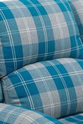 More4Homes Eaton Wing Back Fireside Checkered Fabric Pushback Recliner Chair in Blue - thumbnail 5