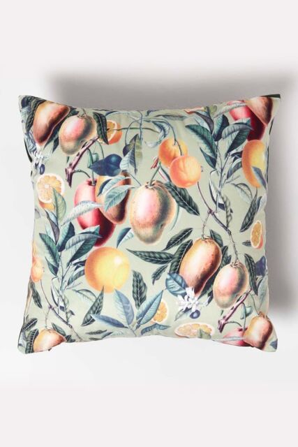 Homescapes Mango Tree Green Filled Velvet Cushion 46 x 46 cm - image 1