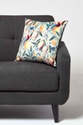 Homescapes Mango Tree Green Filled Velvet Cushion 46 x 46 cm - thumbnail 2