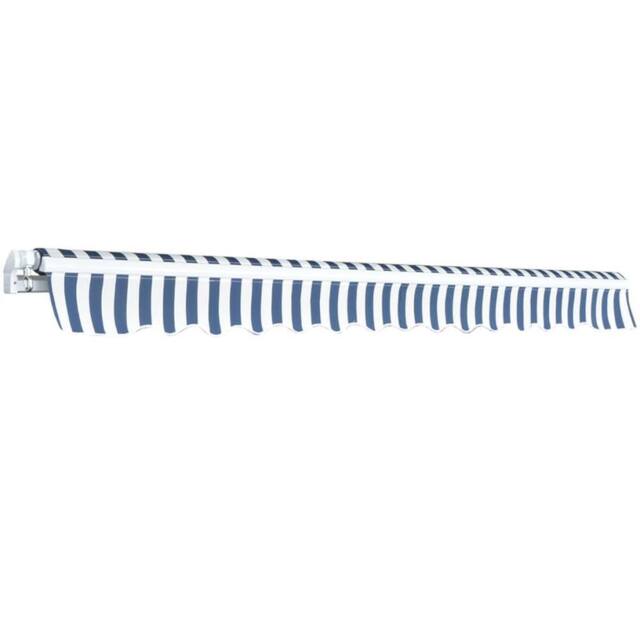Berkfield Home Durable Folding Awning Manual Operated 350 cm Blue/White in Blue - image 1