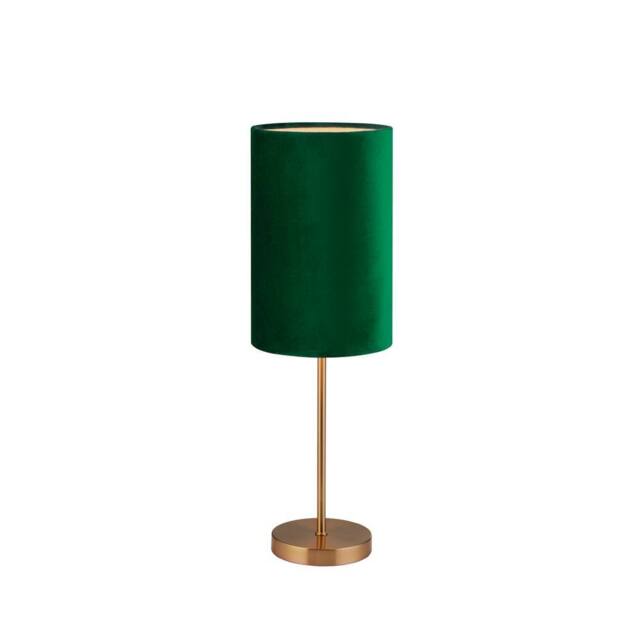 Lighting Collection Deep Green Velvet Dark Gold Table Lamp in Dark Green - image 1