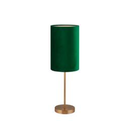 Lighting Collection Deep Green Velvet Dark Gold Table Lamp in Dark Green - thumbnail 2