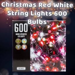 VFM e-Store Christmas Red White String Lights 600 Bulbs 18m x 1cm Multicolour X 1 - Size: 18m x 1 cm - thumbnail 3