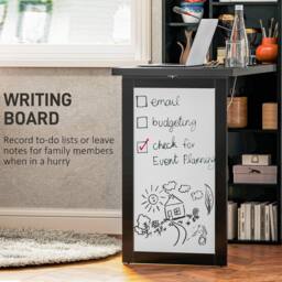 STILVORA Black Folding Desk with Storage & Writing Board - thumbnail 8