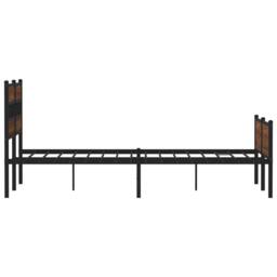 Berkfield Home Metal Bed Frame without Mattress Brown Oak 160x200 cm - thumbnail 5