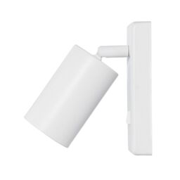 Happy Homewares Designer LED Powered Matte Metal Spot Wall Light Fitting with Switch in White - thumbnail 2