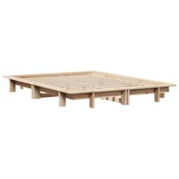 Berkfield Home Modern Bed Frame without Mattress 120x200 cm Solid Wood Pine in Light Brown - Size: Small Double - thumbnail 6