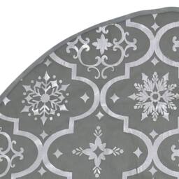 Berkfield Home Luxury Christmas Tree Skirt with Sock Grey 150 cm Fabric - thumbnail 6