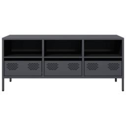 Berkfield Home TV Cabinet Anthracite 101.5x39x43.5 cm Cold-rolled Steel in Dark Grey - thumbnail 4