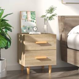 Berkfield Home Bed Cabinet Sonoma Oak 40x35x47.5 cm in Light Brown - thumbnail 2