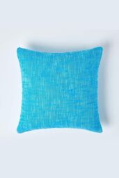 Homescapes Nirvana Cotton Cushion Cover in Teal - Size: 30 cm x 50 cm