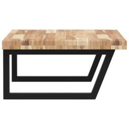 Berkfield Home Elegant Basin Shelf Wall Mounted Steel & Solid Wood Acacia in Light Tan - thumbnail 5