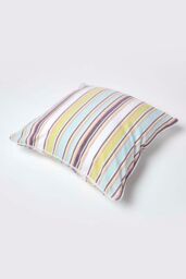 Homescapes Cotton Osaka Green Stripe Cushion Cover - Size: 30 cm x 50 cm - thumbnail 4