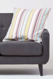 Homescapes Cotton Osaka Green Stripe Cushion Cover - Size: 30 cm x 50 cm - thumbnail 2