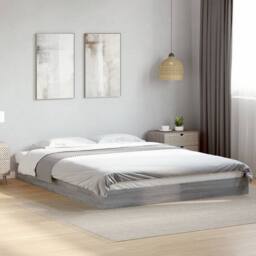 Berkfield Home Bed Frame without Mattress Grey Sonoma 160x200 cm Engineered Wood - thumbnail 2