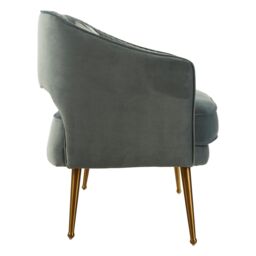 Orsina 2 Seater Dusky Blue Velvet Sofa For Lounge, Small Velvet Couch, Gold Finished Settee, Elegant Office Sofa Seat - thumbnail 2