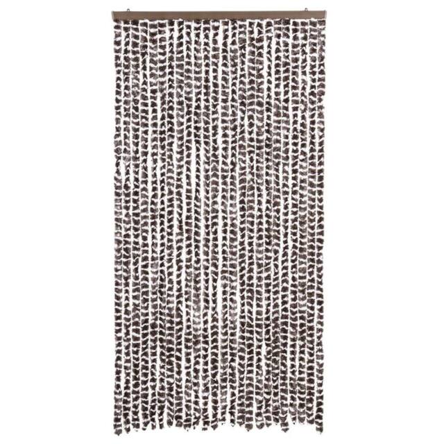 Berkfield Home Insect Curtain Brown & White 100x220 cm Chenille - image 1
