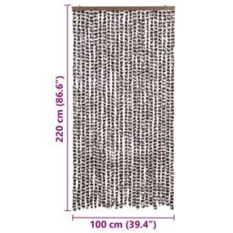 Berkfield Home Insect Curtain Brown & White 100x220 cm Chenille - thumbnail 7