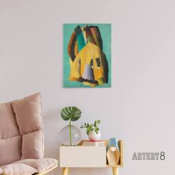 "Artery8 Shore Road Abstract Coastal Landscape Dove Canvas Wall Art - Size: W18"" x H24""" - thumbnail 3