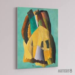 "Artery8 Shore Road Abstract Coastal Landscape Dove Canvas Wall Art - Size: W18"" x H24""" - thumbnail 2